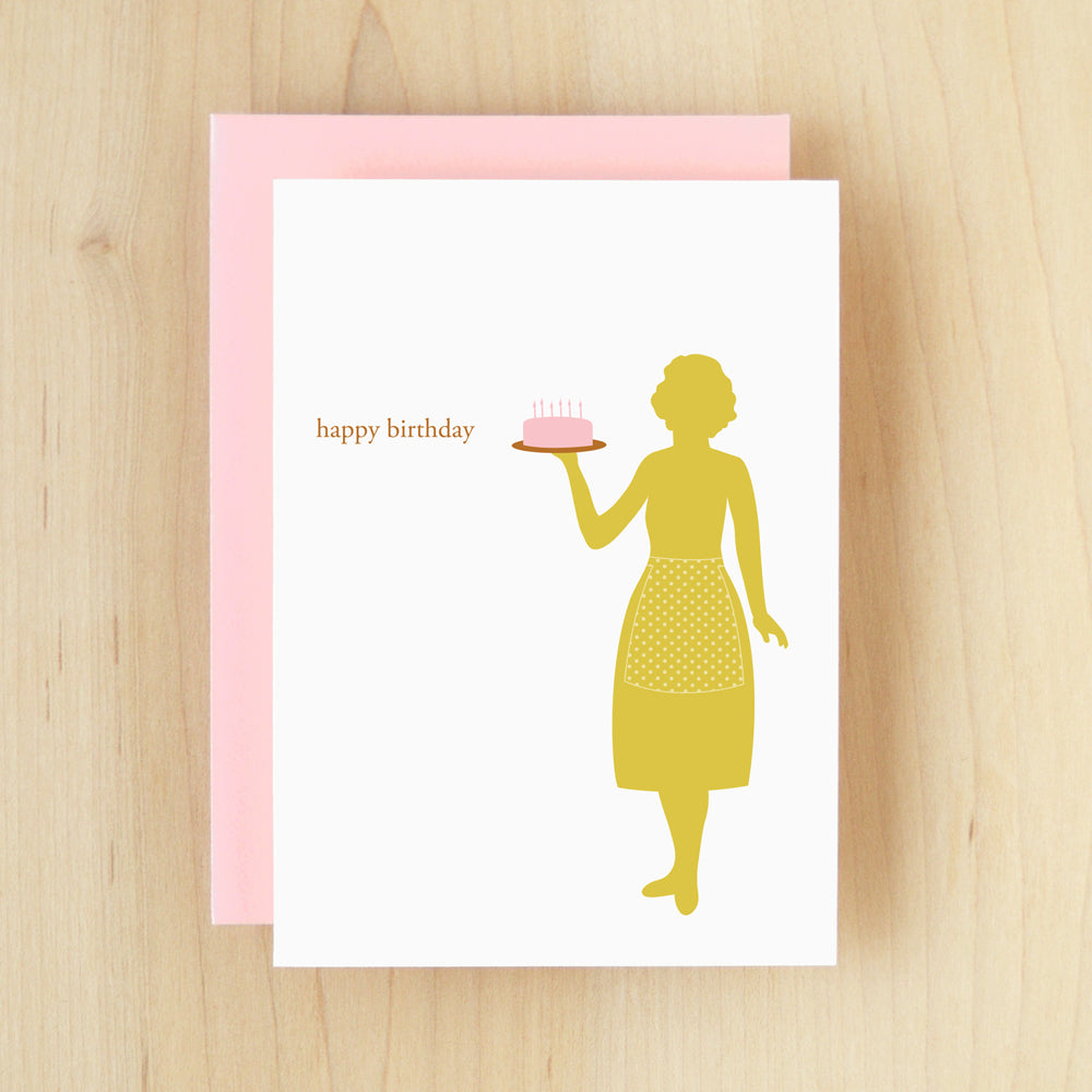 "Happy Birthday" Silhouette Cake Greeting Card #104