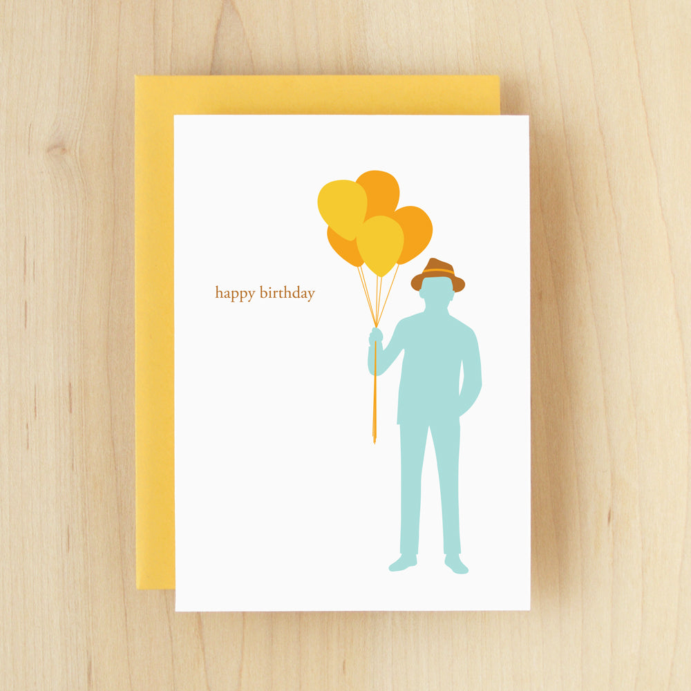 "Happy Birthday" Silhouette Balloons Greeting Card #105