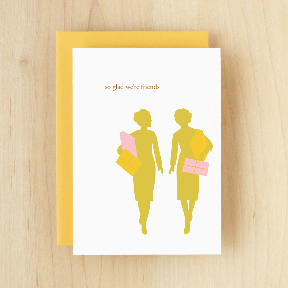 "So Glad We're Friends" Silhouette Shopping Greeting Card #115