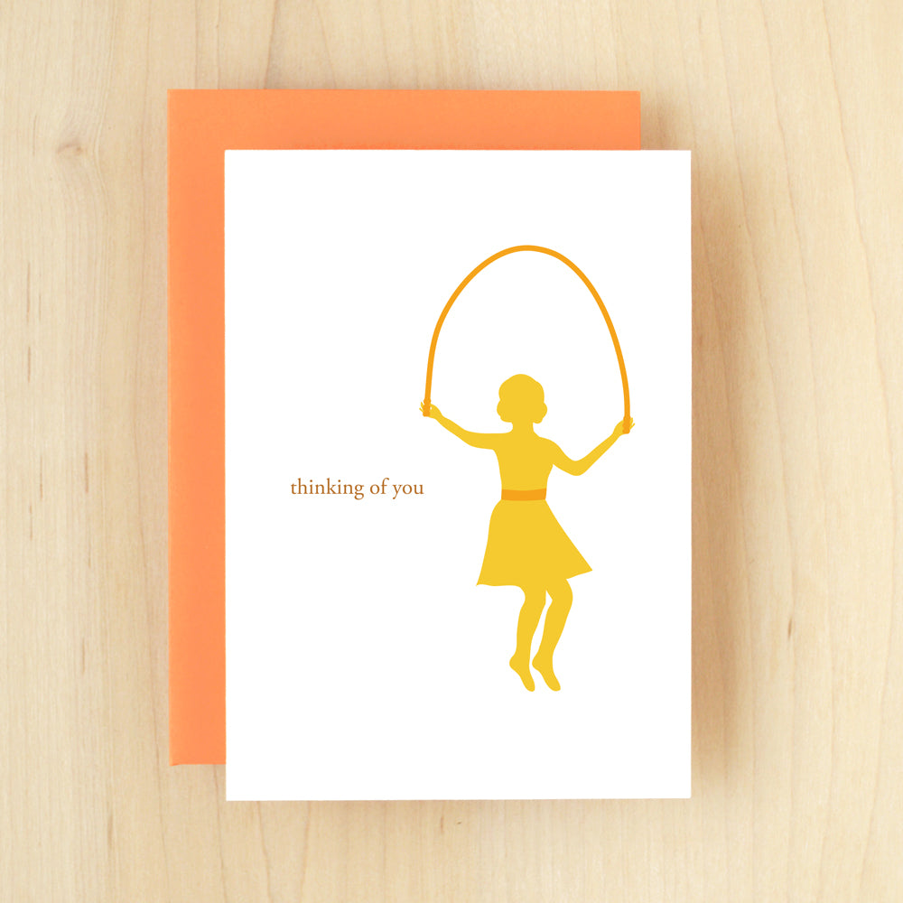 "Thinking Of You" Silhouette Jump Rope Greeting Card #121