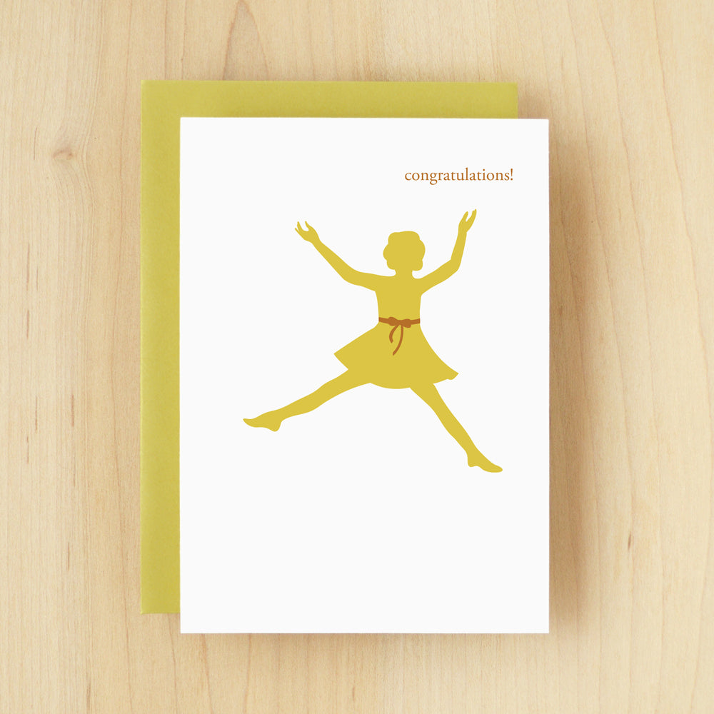 "Congratulations!" Silhouette Congrats Girl Greeting Card #123