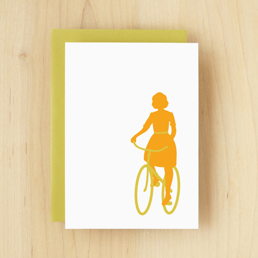 BLANK Silhouette Bicycle Greeting Card #129