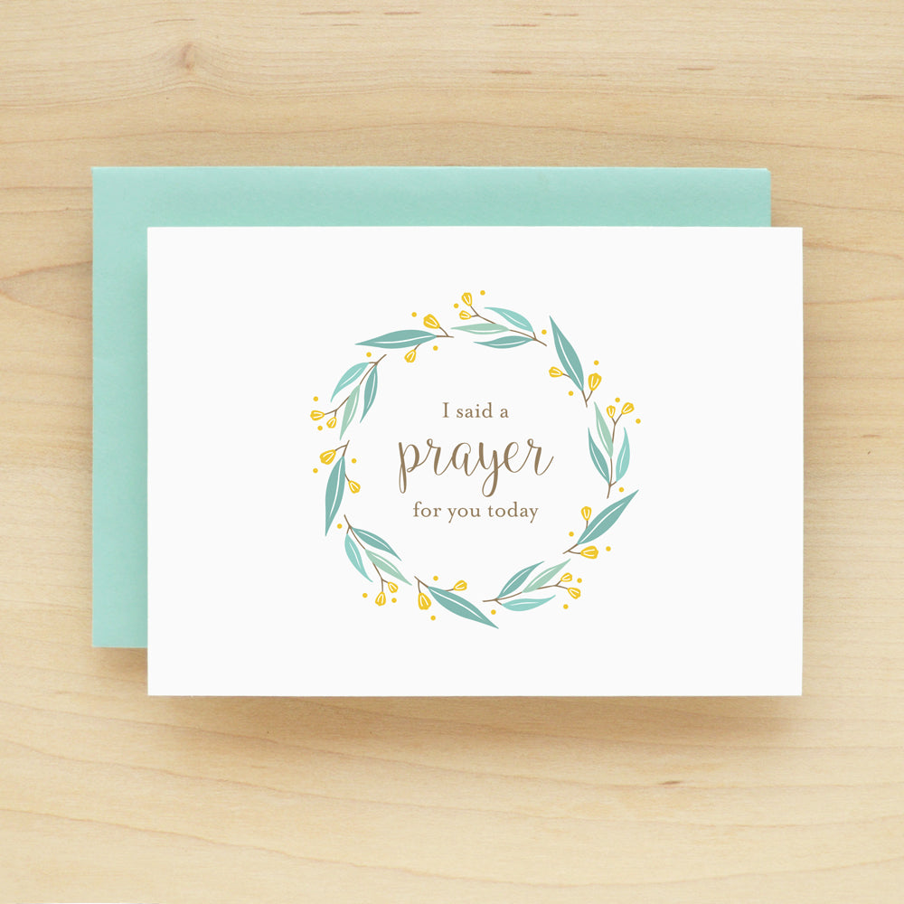 I Said A Prayer For You Today" Prayer Wreath Greeting Card #230 - Silhouette Blue Stationery I Said A Prayer For You Today" Prayer Wreath Greeting Card #230 - Silhouette Blue Stationery