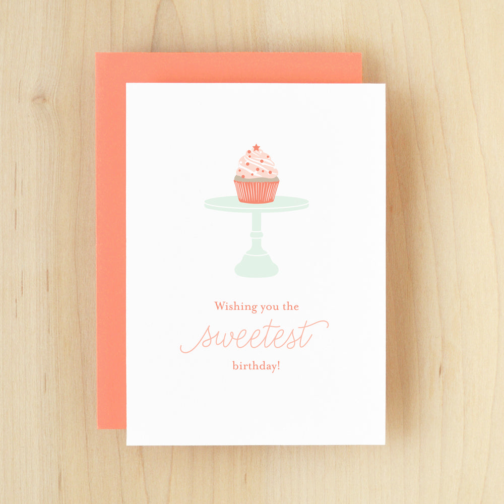"Wishing You The Sweetest Birthday" Cupcake Greeting Card #233