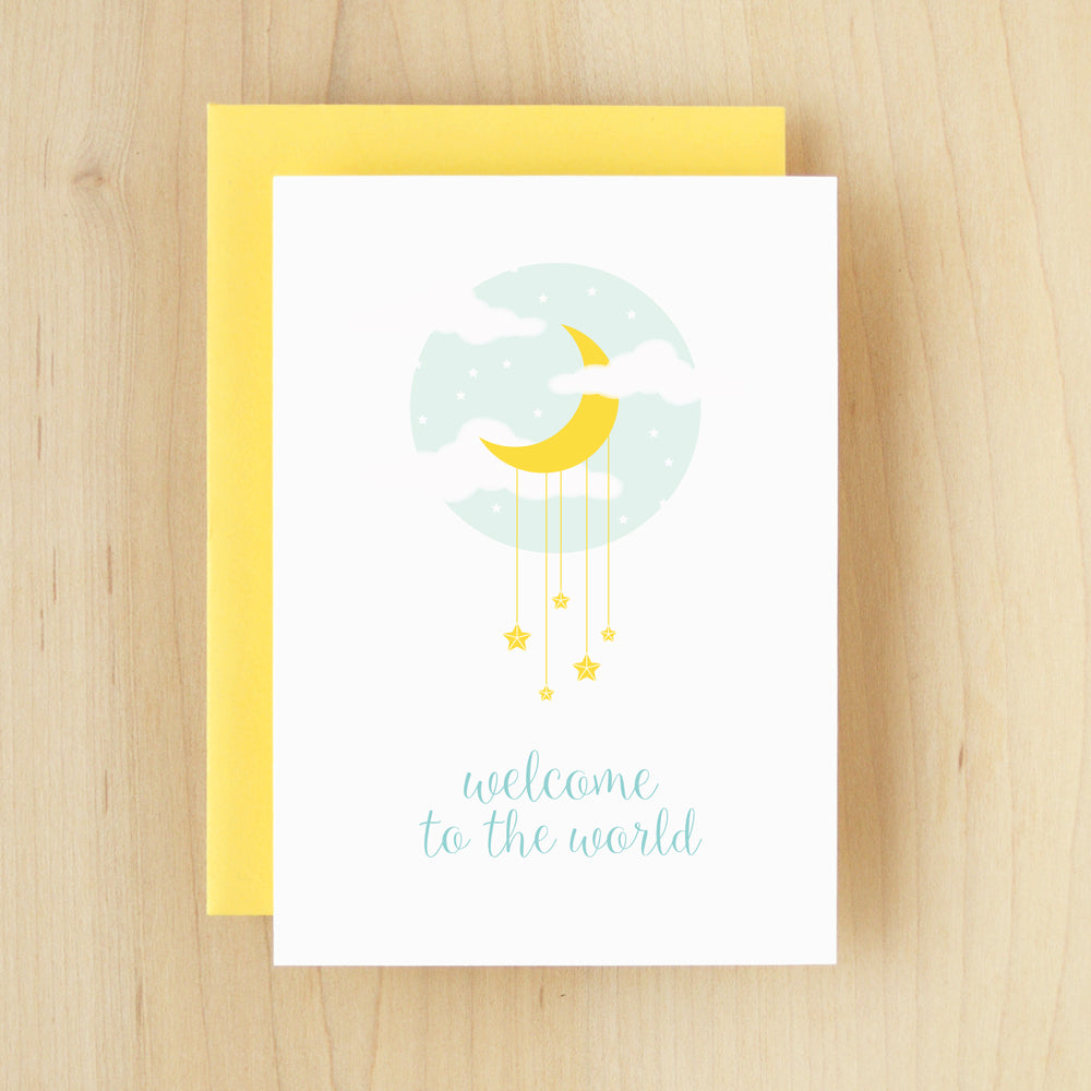 "Welcome To The World" Moon Greeting Card #234
